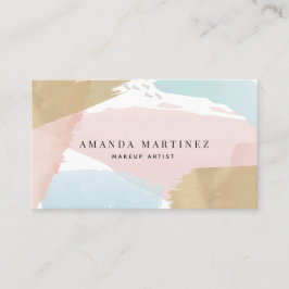 Snyggt Pastel Watercolor & Guld Affärskort Visitkort