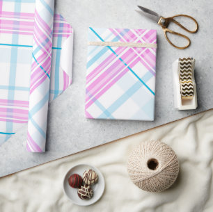 Snyggt pastellrutigt inpackningspapper presentpapper