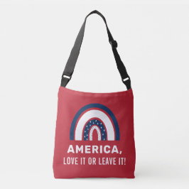 Snyggt Patriotic American Rainbow USA 4:e juli Axelväska