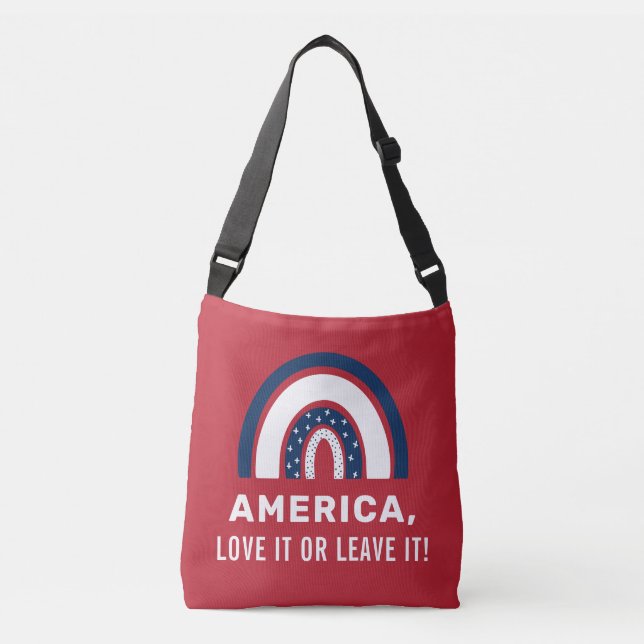 Snyggt Patriotic American Rainbow USA 4:e juli Axelväska (Framsida)