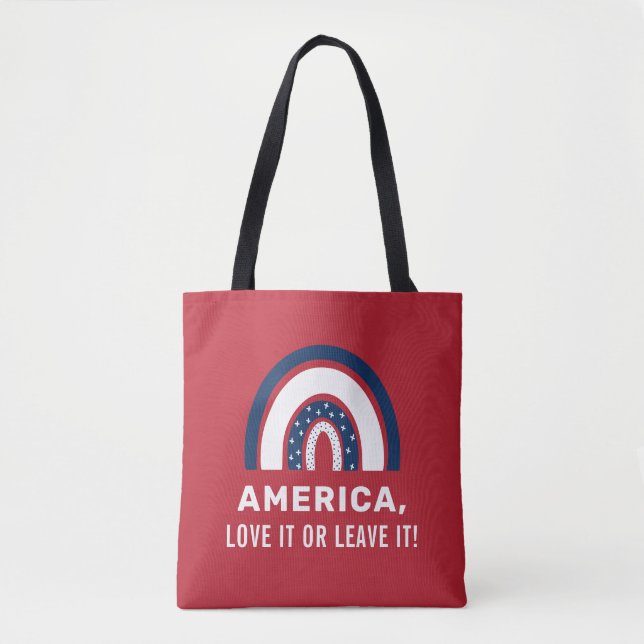Snyggt Patriotic American Rainbow USA 4:e juli Tygkasse (Framsida)