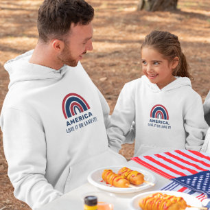 Snyggt Patriotic USA American Rainbow 4:e juli Hoodie
