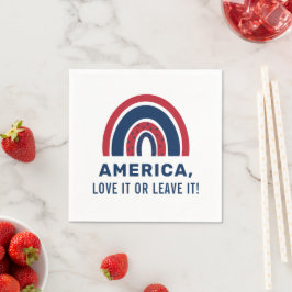 Snyggt Patriotic USA American Rainbow 4:e juli Pappersservett