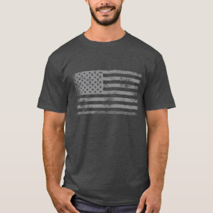 Snyggt patriotiskt silvergrått amerikanskt flagg tee