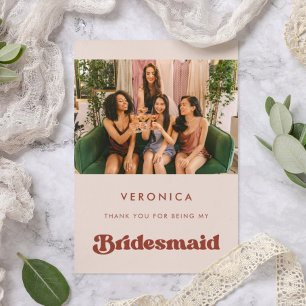 Snyggt Peach Rosa Bridesmaid Tack för att du har e Inbjudningar