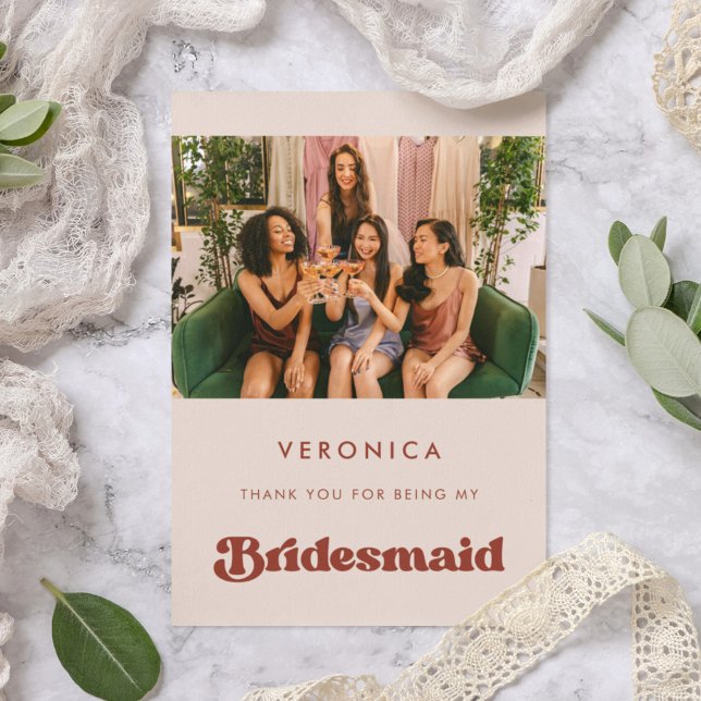 Snyggt Peach Rosa Bridesmaid Tack för att du har e Inbjudningar (Skapare uppladdad)