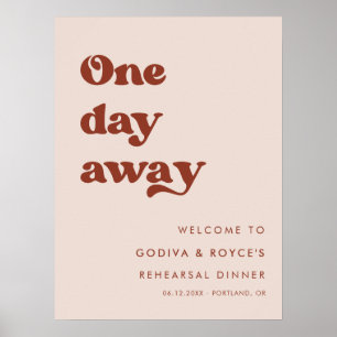 Snyggt Peach Rosa En dagars daglig repetitionsmidd Poster