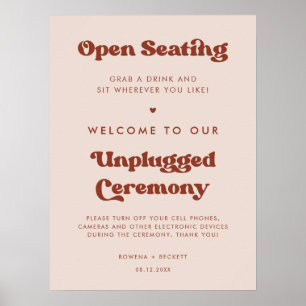 Snyggt Peach Rosa Öppet sittplats Opluggad ceremon Poster