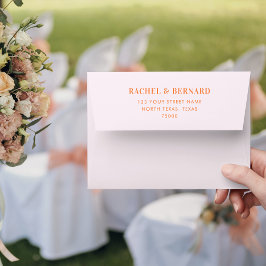 Snyggt Peach Rosa & Orange Typography Bröllop