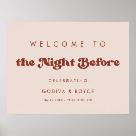 Snyggt Peach Rosa Välkommen till Natten före Poster