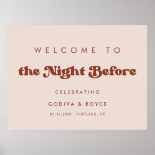 Snyggt Peach Rosa Välkommen till Natten före Poster