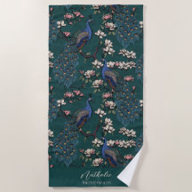 Snyggt Peacock och Flower Bridesmaid Teal