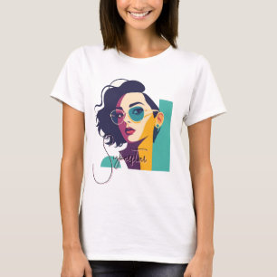 Snyggt PEG-konstkvinnor med glasögon T Shirt