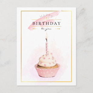Snyggt Pencil Art Rosa Birthday Cupaka Vykort