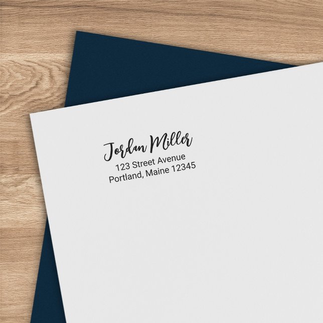 Snyggt Penselskript första Namn-Returadressen Självfärgande Stämpel (Skapare uppladdad)