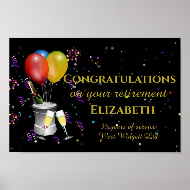 Snyggt Pension mousserande Vin Firande Poster (Framsidan)