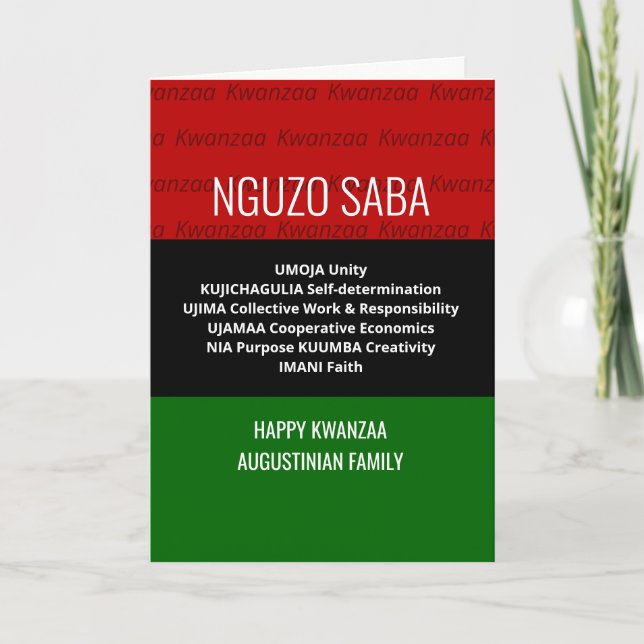 Snyggt personlig NGUZO SABA Lycklig Kwanzaa Helgkort (Framsida)