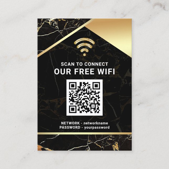 Snyggt Personlig QR-kod WiFi-nätverkslösenord Visitkort (Framsida)