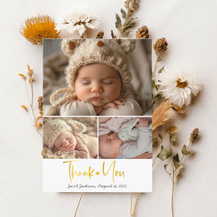 Snyggt Photo Collage Modern Tack Baby Shower Kort