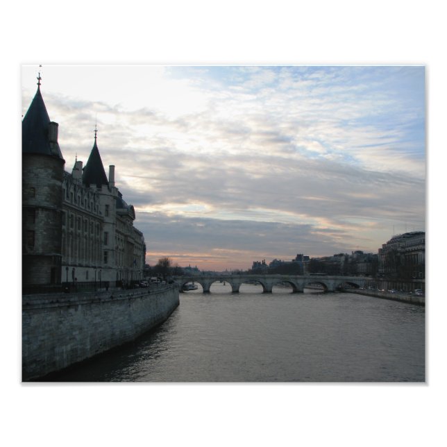 Snyggt Photo Print med vacker solnedgång i Paris Fototryck (Framsidan)