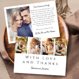 Snyggt Photo Strip Modern Simple Script Bröllop Tack Kort