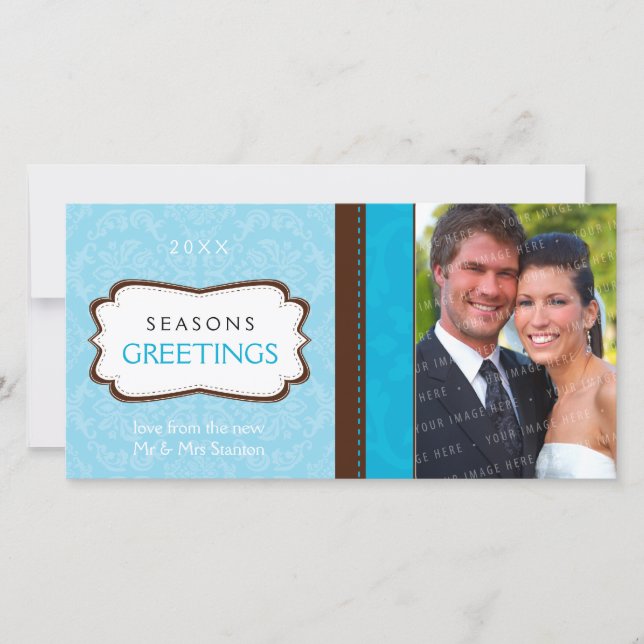 SNYGGT PHOTOCARD:: divinely damast L4 Julkort (Framsida)