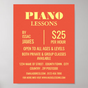 Snyggt Piano Lessons Reklam Poster