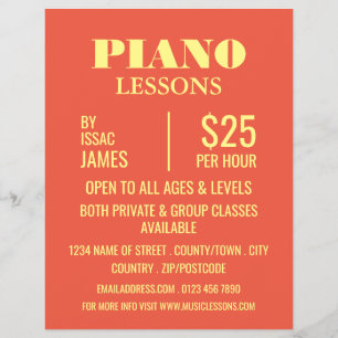 Snyggt Piano Lessons Reklam Reklamblad