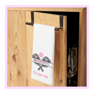 Snyggt Pickleball Gal PaddlesMonogram första Namn Kökshandduk