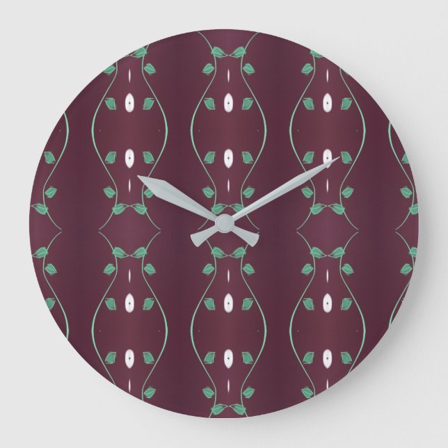 Snyggt plommonlås med Grönt och vitt Stor Klocka (Framsida)