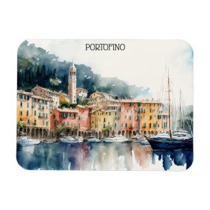 Snyggt Portofino Italien Vattenfärgsfärgning Magnet