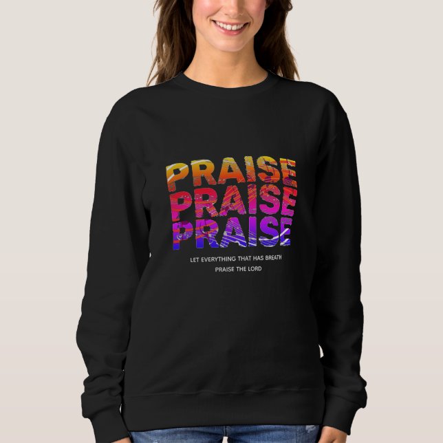 Snyggt PRAISE Musik noter Christian T Shirt (Framsida)