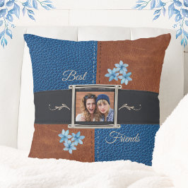 Snyggt present till bästa vän Kastkudde BFF Blå, B Kudde