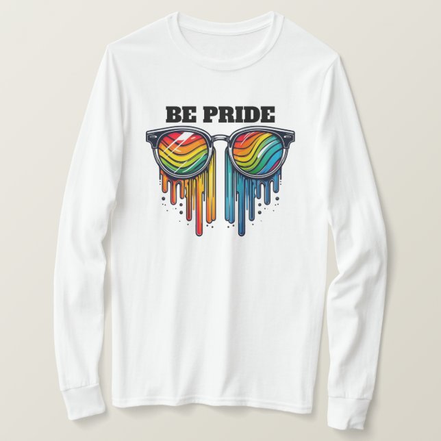 Snyggt Pride Eyeglasses med HGBTQ+ Rainbow Färg T Shirt (Design framsida)