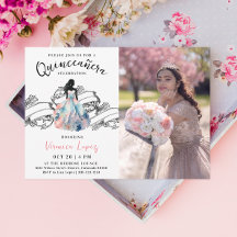 Snyggt Princess 15th Quinceañera Watercolor Photo