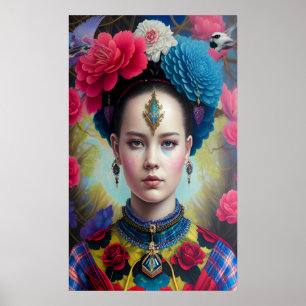 Snyggt prinsessa med tartanutrustning poster