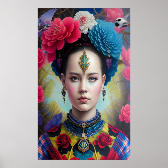 Snyggt prinsessa med tartanutrustning poster (Framsidan)