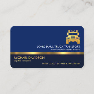 Snyggt Professionell Blue Lagrar Guld Line Lastbil Visitkort