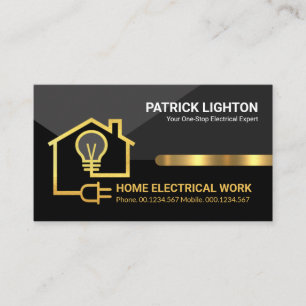 Snyggt Professionell Guld Electrical Wiring Home Visitkort