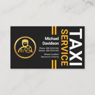 Snyggt Professionell Gult Linjer Taxi Visitkort
