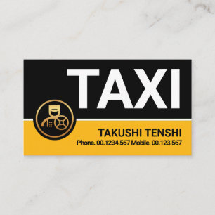 Snyggt Professionell Gult Taxi Chauffeur Visitkort