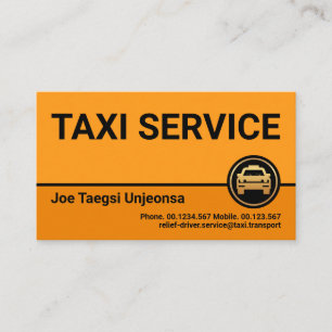 Snyggt Professionell Gult Taxi Färg Visitkort