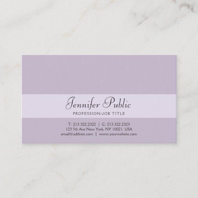 Snyggt Professionell Kreativ Design Violet Modern Visitkort (Framsida)