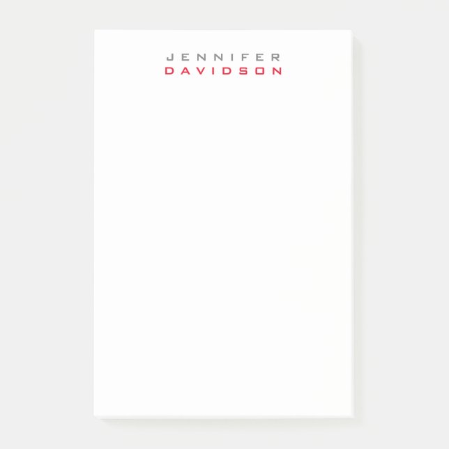 Snyggt Professionell Modern Namn Post-it Block (Framsida)