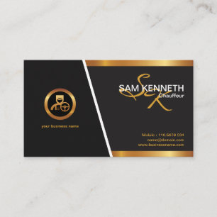 Snyggt Professionell Monogram Guld Chauffeur Logot Visitkort