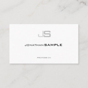 Snyggt Professionell Monogrammed Chic Vit slam Visitkort