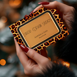 Snyggt Professionell Primär instinkt leopard Skriv Visitkort