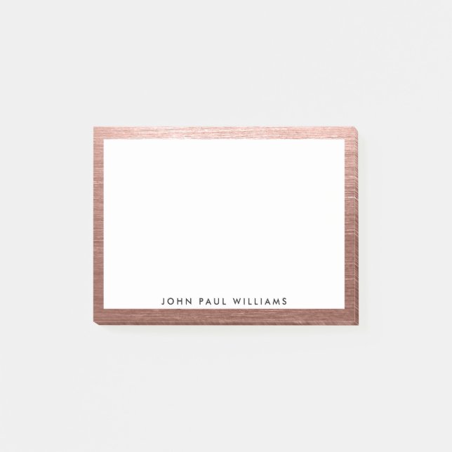 Snyggt Professionell Ro Guld kopparpensel Metall Post-it Block (Framsida)