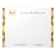 Snyggt Professionell Skript Namn Monogram Tartan