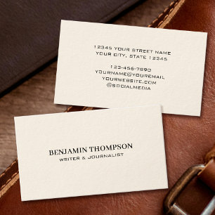 Snyggt & Professionell Typografi Cream Black Visitkort